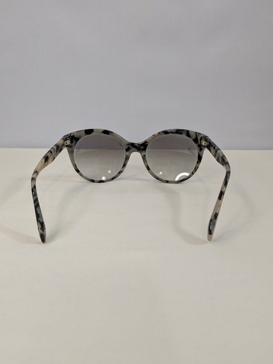 Prada SPR23O Black and Ivory Marble Cat-Eye Sunglasses with Gray Gradient Lenses main image 5